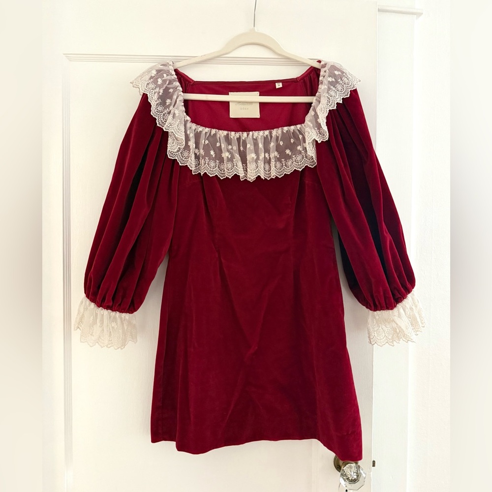 Doen Red Velvet Franique Dress